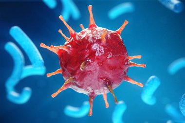 Viral hepatit enfeksiyonu kronik karaciğer hastalığı, hepatit virüsleri neden. 3D çizim