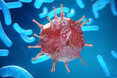 Viral hepatit enfeksiyonu kronik karaciğer hastalığı, hepatit virüsleri neden. 3D çizim