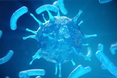 Viral hepatit enfeksiyonu kronik karaciğer hastalığı, hepatit virüsleri neden. 3D çizim