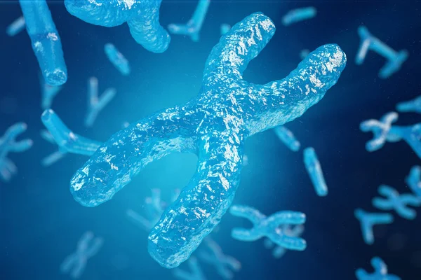 Illustrazione 3D Cromosomi XY come concetto per la biologia umana terapia genica simbolo medico o la ricerca genetica microbiologia — Foto Stock