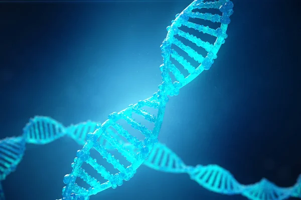 3D απεικόνιση έλικας Dna μορίου με τροποποιημένα γονίδια. Διόρθωση μετάλλαξη με γενετική μηχανική. Έννοια Μοριακής Γενετικής — Φωτογραφία Αρχείου