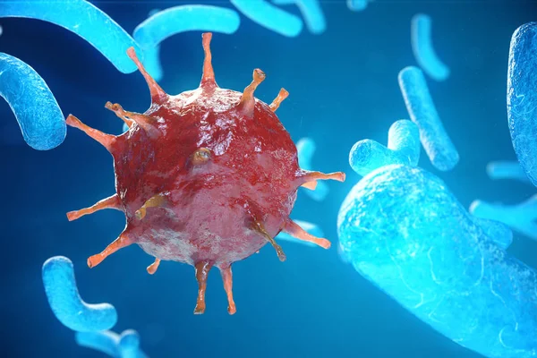 Virale hepatitis infectie veroorzaakt chronische leverziekte, hepatitisvirussen. 3D illustratie — Stockfoto