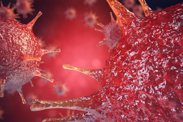 3D illüstrasyon virüs, bakteri, mikrop hücre organizma, virüs arka plan — Stok fotoğraf