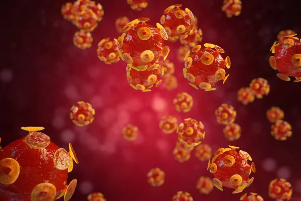 Virale hepatitis infectie veroorzaakt chronische leverziekte, hepatitisvirussen 3d illustratie — Stockfoto