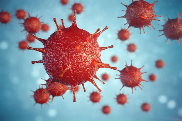 3D ilustracja patogeniczne wirusy powodujące zakażenia organizmu gospodarza, wybuchu choroby wirusowe, streszczenie tło wirus Zdjęcie Stockowe