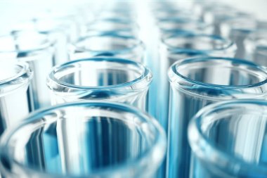 3D çizim şişeye yakın çekim, laboratuar ekipmanları. Kimyasal medecine için. Laboratuar araştırmaları. Bilimsel araştırma, genetik mühendisliği kavramı.