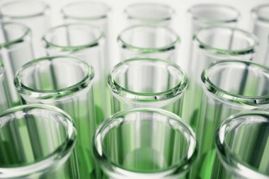 3D çizim şişeye yakın çekim, laboratuar ekipmanları. Kimyasal medecine için. Laboratuar araştırmaları. Bilimsel araştırma, genetik mühendisliği kavramı.