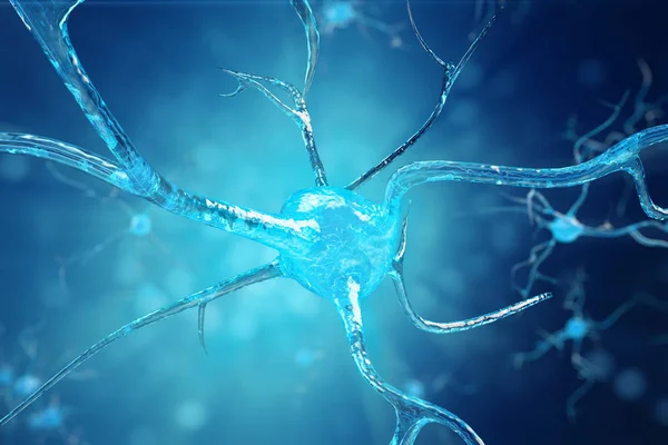 Conceptual Illustration Neuron Cells Glowing Link Knots Synapse Neuron Cells — Stock Photo, Image