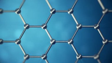 Grafin atom nanostructure loopable animasyon. Nanotüp bal peteği şeklinde. Kavram nanoteknoloji ve Bilimleri