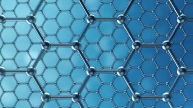 Grafin atom nanostructure loopable animasyon. Nanotüp bal peteği şeklinde. Kavram nanoteknoloji ve Bilimleri.