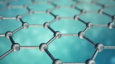 Grafin atom nanostructure loopable animasyon. Nanotüp bal peteği şeklinde. Kavram nanoteknoloji ve Bilimleri.