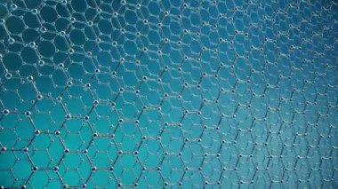 Grafin atom nanostructure loopable animasyon. Nanotüp bal peteği şeklinde. Kavram nanoteknoloji ve Bilimleri.