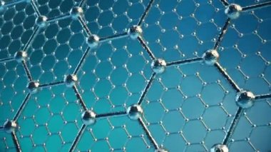 Grafin atom nanostructure loopable animasyon. Nanotüp bal peteği şeklinde. Kavram nanoteknoloji ve Bilimleri.