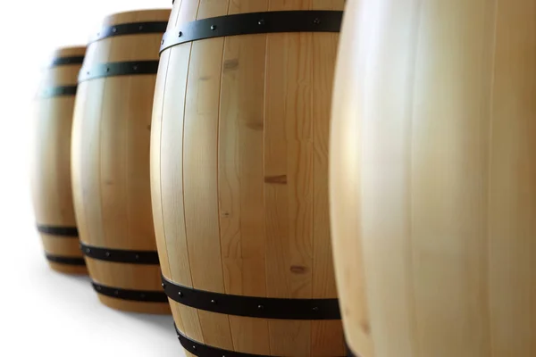 Illustration Wooden Barrels Wine Isolated White Background Alcoholic Drink Wooden — Stock Photo, Image