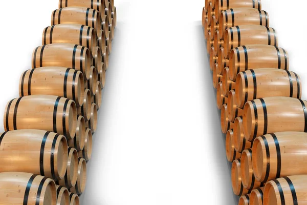 Ilustração Barris Madeira Vinho Isolado Sobre Fundo Branco Bebida Alcoólica — Fotografia de Stock