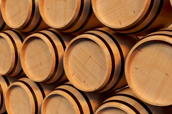 Illustration Hintergrund Holzfässer Wein Alkoholisches Getränk Holzfässern Wie Wein Cognac — Stockfoto