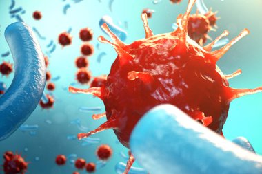 3d çizim viral enfeksiyon kronik hastalık neden. Sarılık virüsü, grip virüsü H1n1, grip, hücre organizma, AIDS'e bulaştırmak. Virüs arka plan.