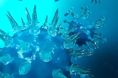 3d çizim viral enfeksiyon kronik hastalık neden. Sarılık virüsü, grip virüsü H1n1, grip, hücre organizma, AIDS'e bulaştırmak. Virüs arka plan.