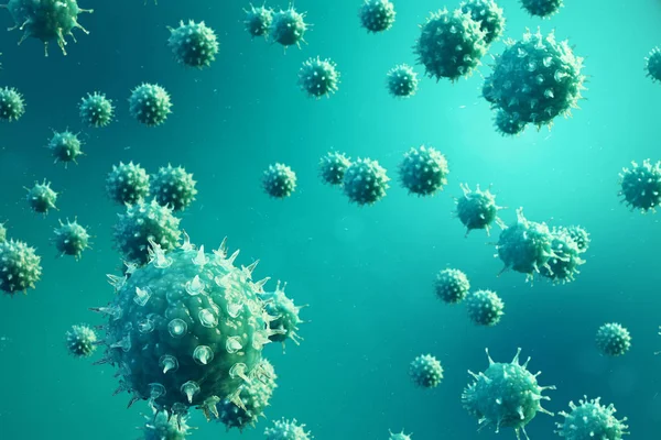 Ilustração Infecção Viral Causando Doença Crônica Vírus Hepatite Vírus Influenza — Fotografia de Stock