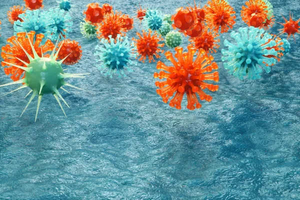 Illusztráció Vírusos Fertőzés Okozza Krónikus Betegség Hepatitis Vírusok Influenza Vírus — Stock Fotó