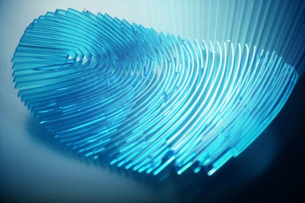 Abbildung Fingerabdruck Scan Bietet Sicherheitszugriff Mit Biometrischer Identifikation Konzept Fingerabdruckschutz — Stockfoto