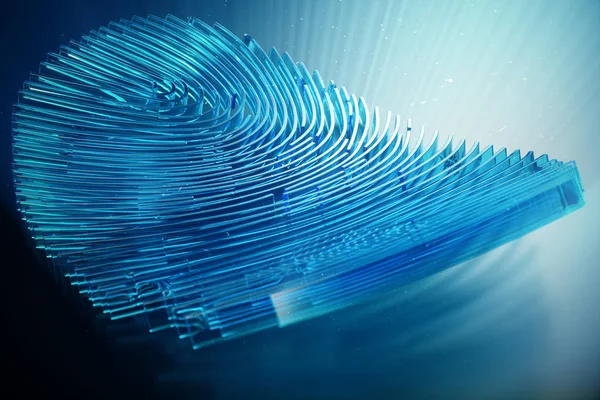 Ilustración Escaneo Huellas Dactilares Proporciona Acceso Seguridad Con Identificación Biométrica — Foto de Stock