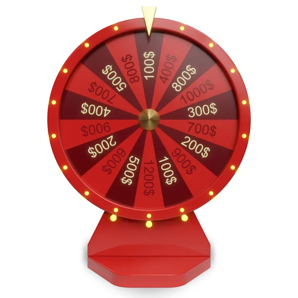 Illustration Roue Rouge Chance Fortune Roue Fortune Tournante Réaliste Roue — Photo