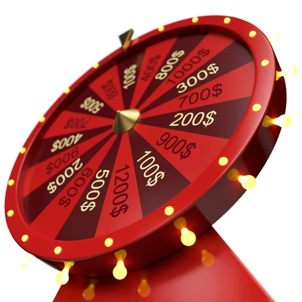 Illustration Roue Rouge Chance Fortune Roue Fortune Tournante Réaliste Roue — Photo