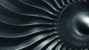 3D render jet motoru, yakından görmek jet alt kanatlar. 4 k animasyon