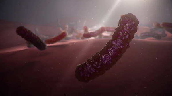 3d illustration viruses causing infectious diseases, decreased immunity. Concept of viral disease. Virus abstract background. Cell infect organism. Abstract pathogenic bacteria, rabies virus