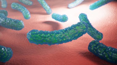 3d illustration viruses causing infectious diseases, decreased immunity. Concept of viral disease. Virus abstract background. Cell infect organism. Abstract pathogenic bacteria, rabies virus