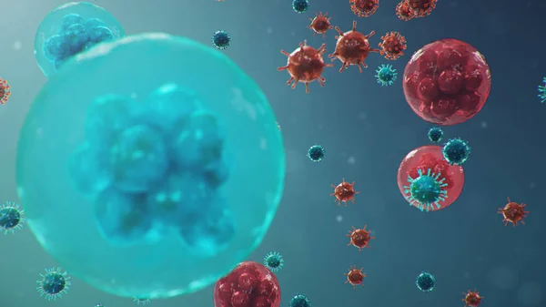 Epidemie Coronavirus Virus Gripal 2019 Ncov Celule Umane Virusul Infectează — Fotografie, imagine de stoc