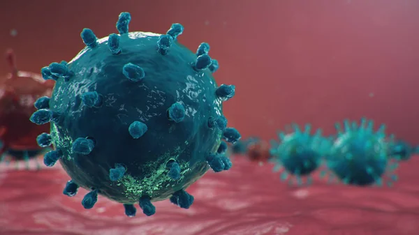 Éclosion Coronavirus Virus Grippe 2019 Ncov Concept Pandémie Épidémie Cellules — Photo