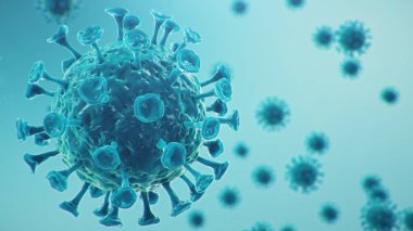 Çin gribi salgını - Coronavirus ya da 2019-nCoV adı verilen salgın tüm dünyaya yayıldı. Salgın hastalık tehlikesi, insanlık salgını. Mikroskop altında yakın plan virüs. 3d illüstrasyon
