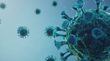 Coronavirus ya da Covid-19 olarak adlandırılan Çin patojeni bir grip türüdür. Koronavirüs salgını ölüme neden olur. Ciğerleri etkileyen bir salgın hastalık konsepti. atipik zatürree. 3B illüstrasyon