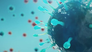 Coronavirus ya da Covid-19 olarak adlandırılan Çin patojeni bir grip türüdür. Koronavirüs salgını ölüme neden olur. Ciğerleri etkileyen bir salgın hastalık konsepti. atipik zatürree. 3B illüstrasyon