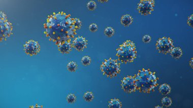 Coronavirus ya da Covid-19 olarak adlandırılan Çin patojeni bir grip türüdür. Koronavirüs salgını ölüme neden olur. Ciğerleri etkileyen bir salgın hastalık konsepti. atipik zatürree. 3B illüstrasyon