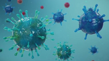 Çin gribi salgını - Coronavirus ya da 2019-nCoV adı verilen salgın tüm dünyaya yayıldı. Salgın hastalık tehlikesi, insanlık salgını. Mikroskop altında yakın plan virüs. 3d illüstrasyon