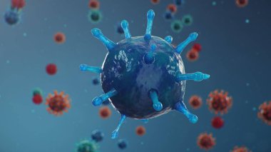 Coronavirüs salgını. Patojen solunum yolunu etkiliyor. COVID-19 enfeksiyonu. Salgın, viral enfeksiyon kavramı. Coronavirus bir insanın içinde. Viral enfeksiyon. 3B illüstrasyon