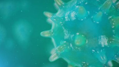 Çin gribi salgını - Coronavirus ya da 2019-nCoV adı verilen salgın tüm dünyaya yayıldı. Salgın hastalık tehlikesi, insanlık salgını. Mikroskop altında yakın plan virüs. 3d illüstrasyon