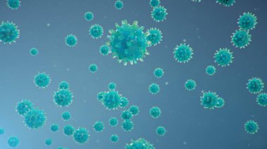 Çin gribi salgını - Coronavirus ya da 2019-nCoV adı verilen salgın tüm dünyaya yayıldı. Salgın hastalık tehlikesi, insanlık salgını. Mikroskop altında yakın plan virüs. 3d illüstrasyon