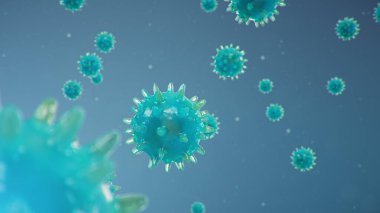 Çin gribi salgını - Coronavirus ya da 2019-nCoV adı verilen salgın tüm dünyaya yayıldı. Salgın hastalık tehlikesi, insanlık salgını. Mikroskop altında yakın plan virüs. 3d illüstrasyon