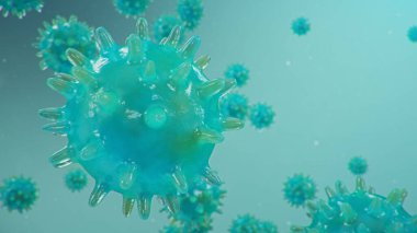 Çin gribi salgını - Coronavirus ya da 2019-nCoV adı verilen salgın tüm dünyaya yayıldı. Salgın hastalık tehlikesi, insanlık salgını. Mikroskop altında yakın plan virüs. 3d illüstrasyon