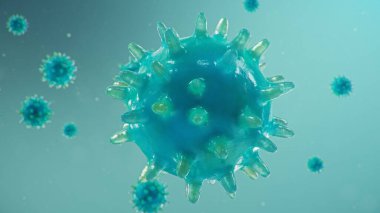 Coronavirüs salgını. Patojen solunum yolunu etkiliyor. COVID-19 enfeksiyonu. Salgın, viral enfeksiyon kavramı. Coronavirus bir insanın içinde. Viral enfeksiyon. 3B illüstrasyon