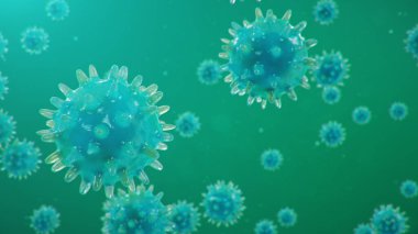 Çin gribi salgını - Coronavirus ya da 2019-nCoV adı verilen salgın tüm dünyaya yayıldı. Salgın hastalık tehlikesi, insanlık salgını. Mikroskop altında yakın plan virüs. 3d illüstrasyon