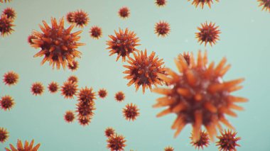 Çin gribi salgını - Coronavirus ya da 2019-nCoV adı verilen salgın tüm dünyaya yayıldı. Salgın hastalık tehlikesi, insanlık salgını. Mikroskop altında yakın plan virüs. 3d illüstrasyon