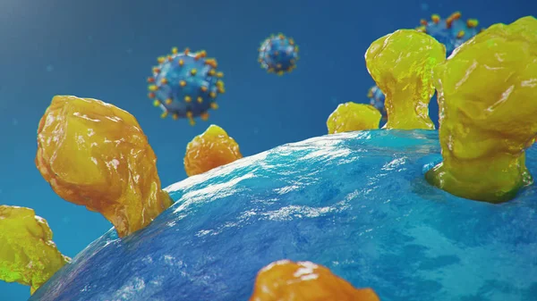 Ognisko Koronawirusu Wirusa Grypy 2019 Ncov Koncepcja Pandemii Epidemii Komórek — Zdjęcie stockowe