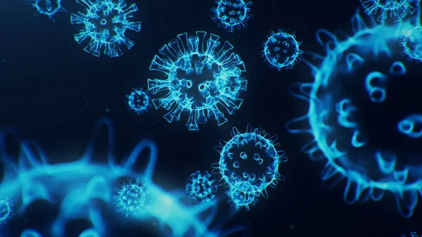 Mikroskop Altında Boyutlu Illüstrasyon Coronavirus Kavramı Virüsün Insan Vücuduna Yayılması — Stok fotoğraf