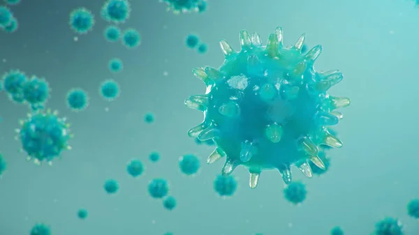 Mikroskop Altında Boyutlu Illüstrasyon Coronavirus Kavramı Virüsün Insan Vücuduna Yayılması — Stok fotoğraf