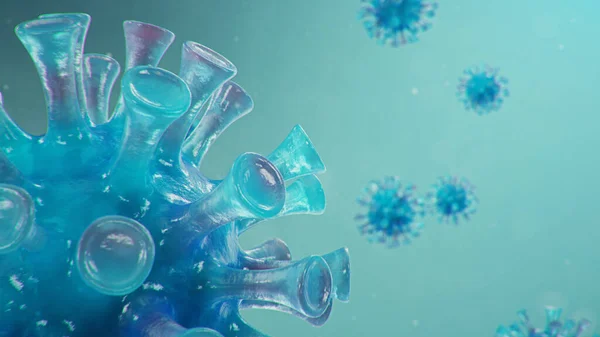 코로나 바이러스의 바이러스 2019 Ncov 세계적 유행병의 세포에 유행병 현미경 — 스톡 사진